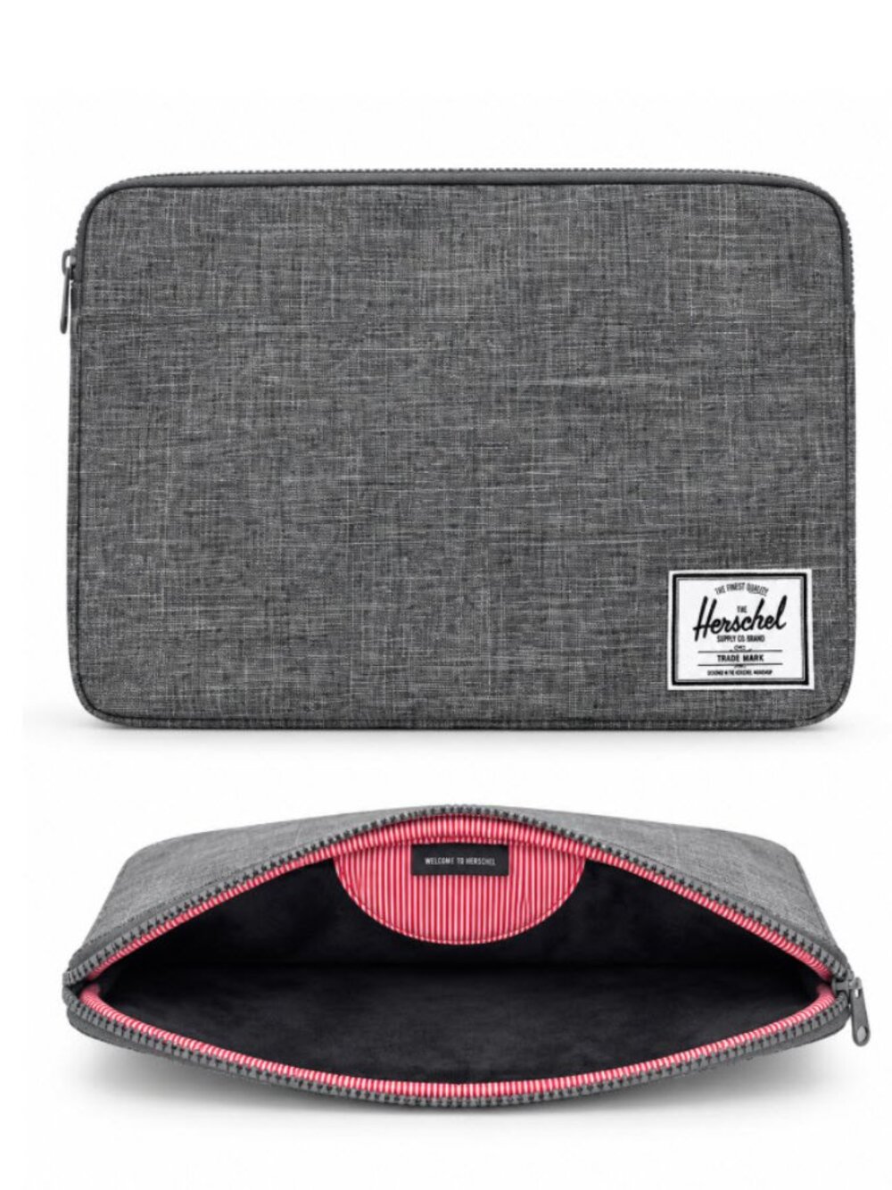 Herschel Supply Co Heather Grey Padded Laptop Sleeve Logo 14"
